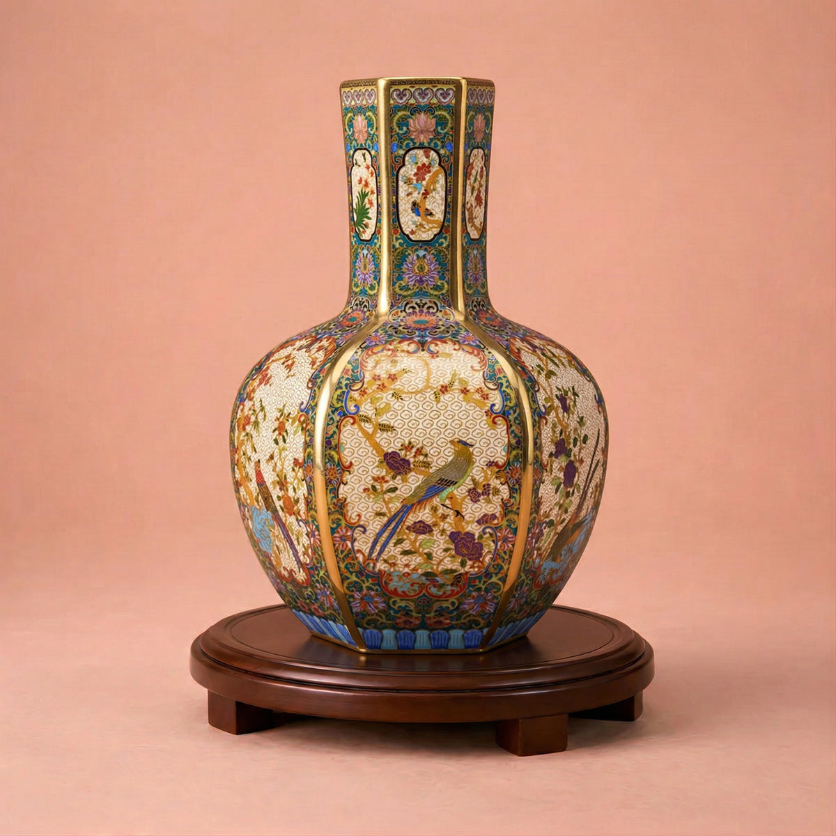 Vase cloisonné chinois en porcelaine
