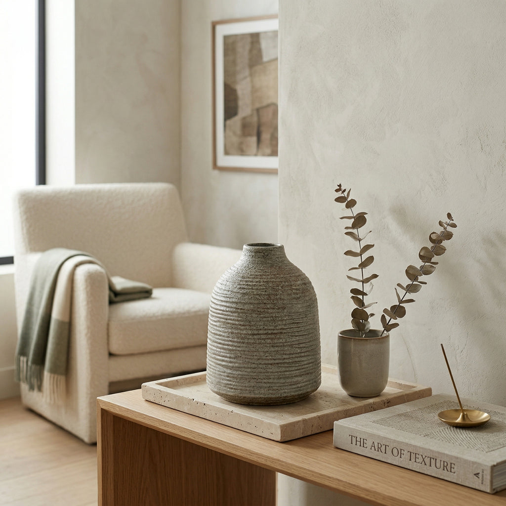 Vase japonais wabi-sabi en terre cuite