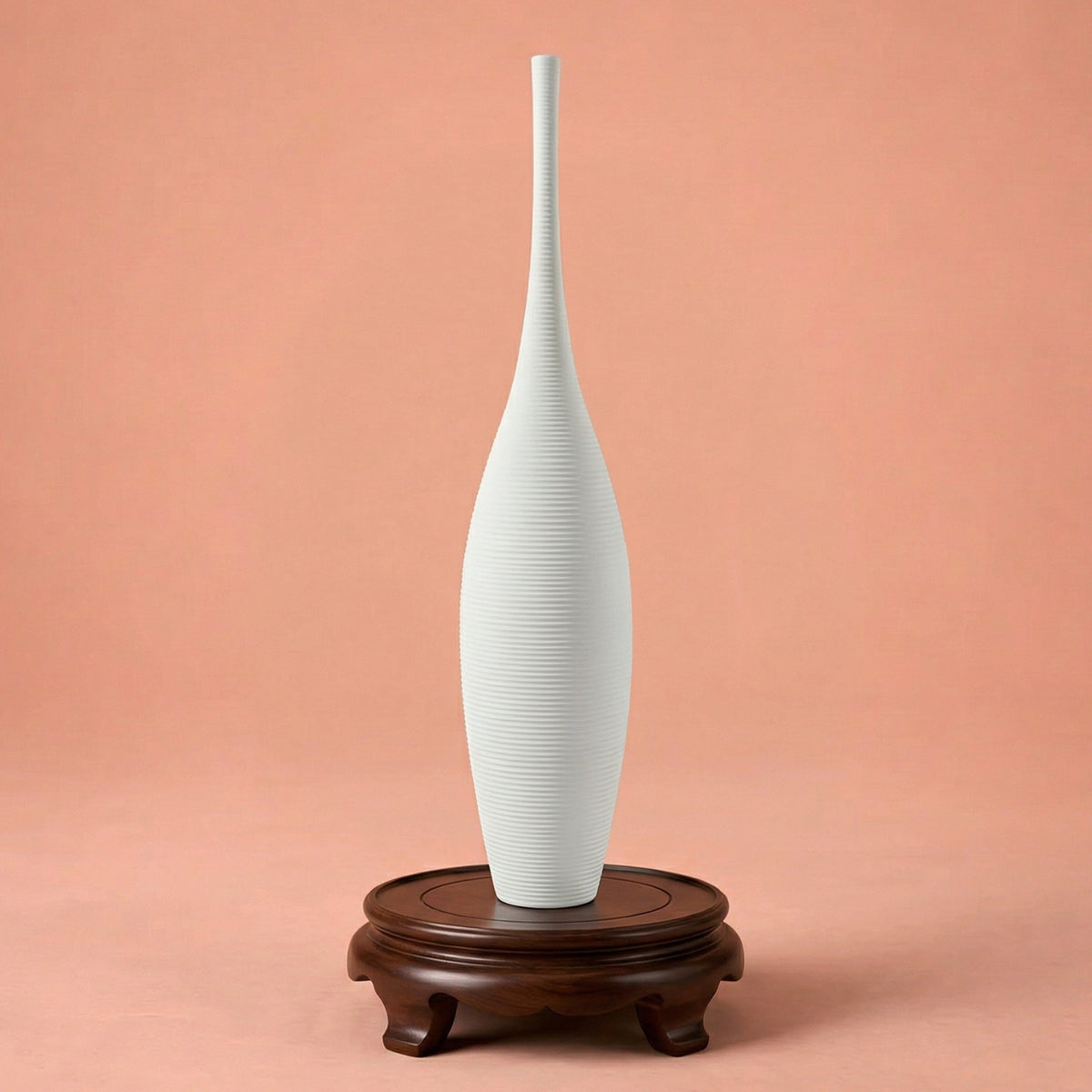 Grand vase blanc design en céramique