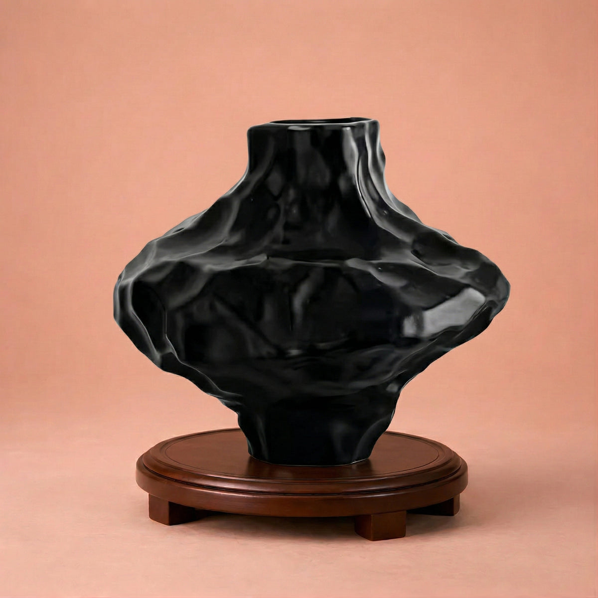 Vase design effet pierre en céramique