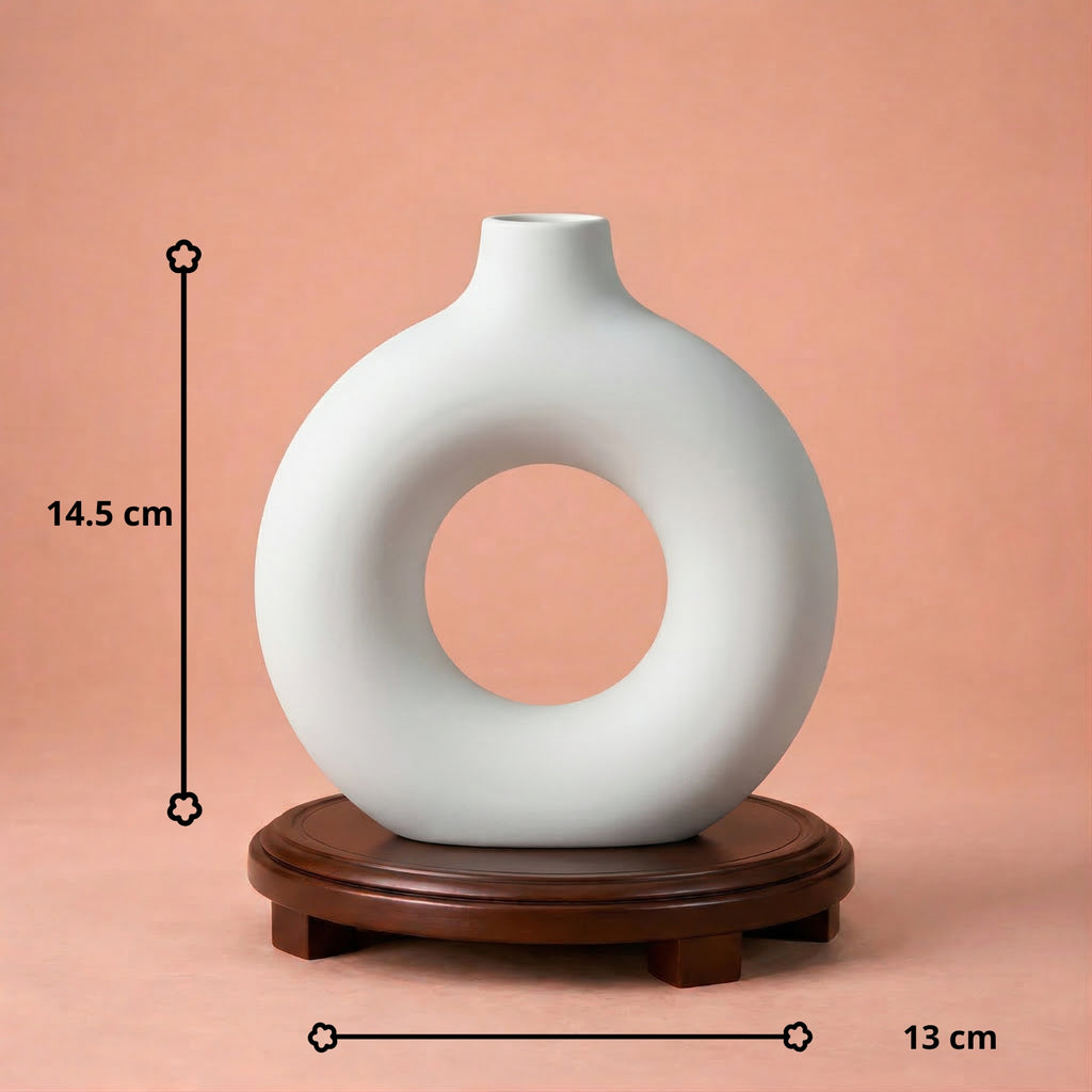 Petit vase déco de table blanc
