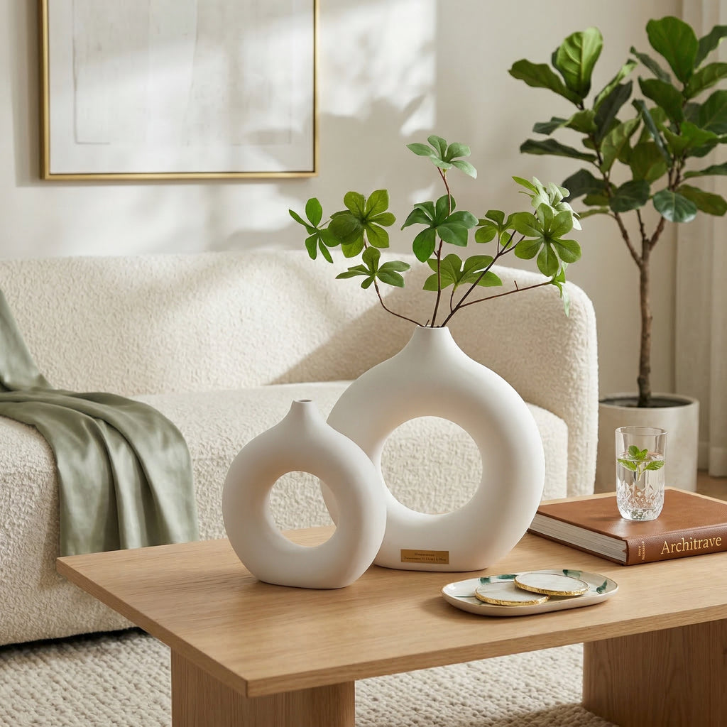 Petit vase déco de table blanc