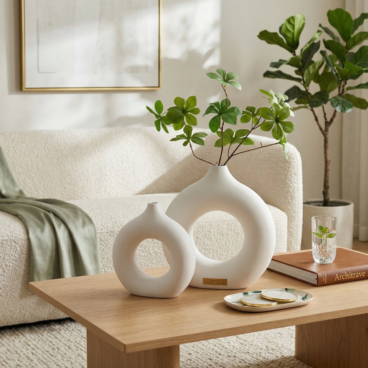 Petit vase déco de table blanc