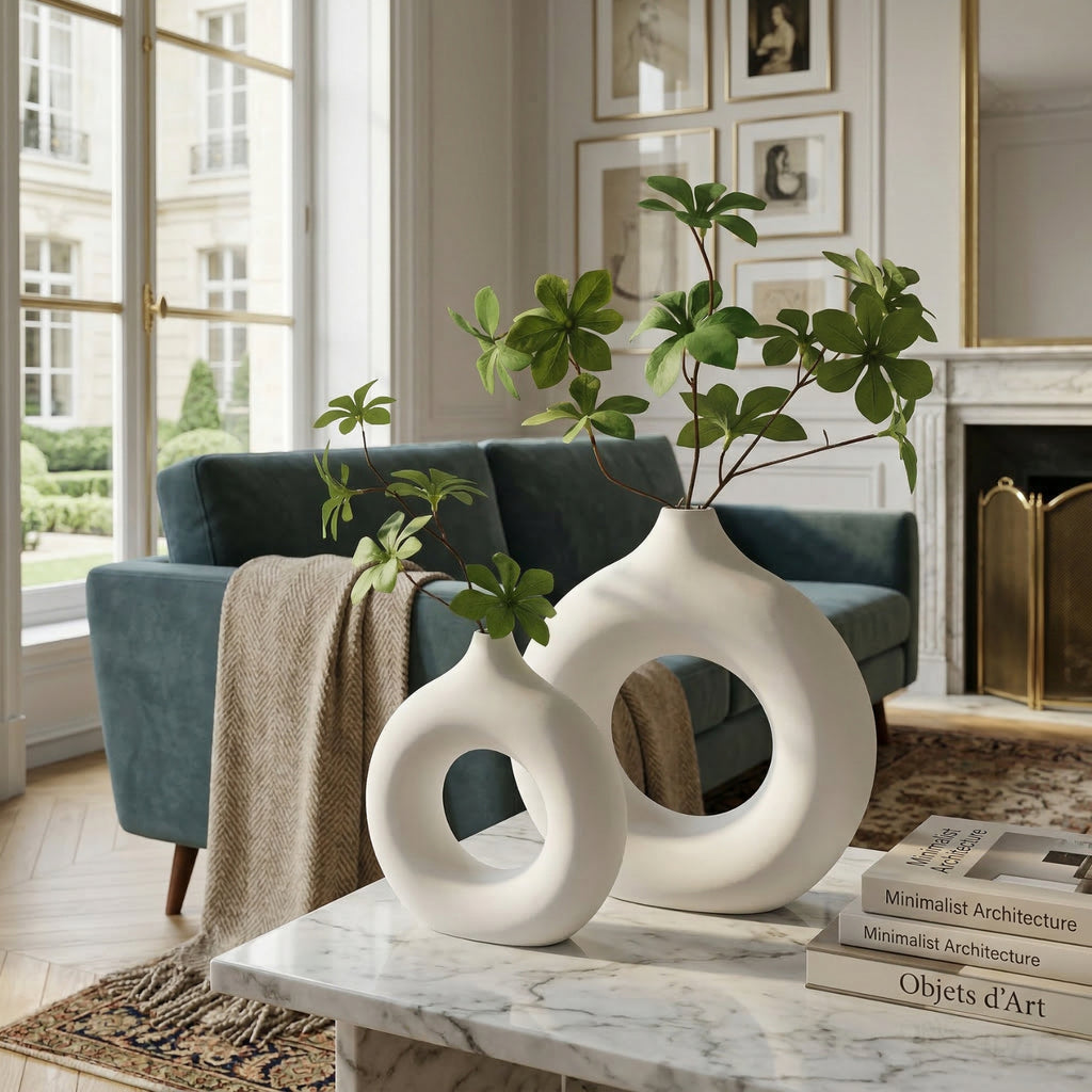 Petit vase déco de table blanc