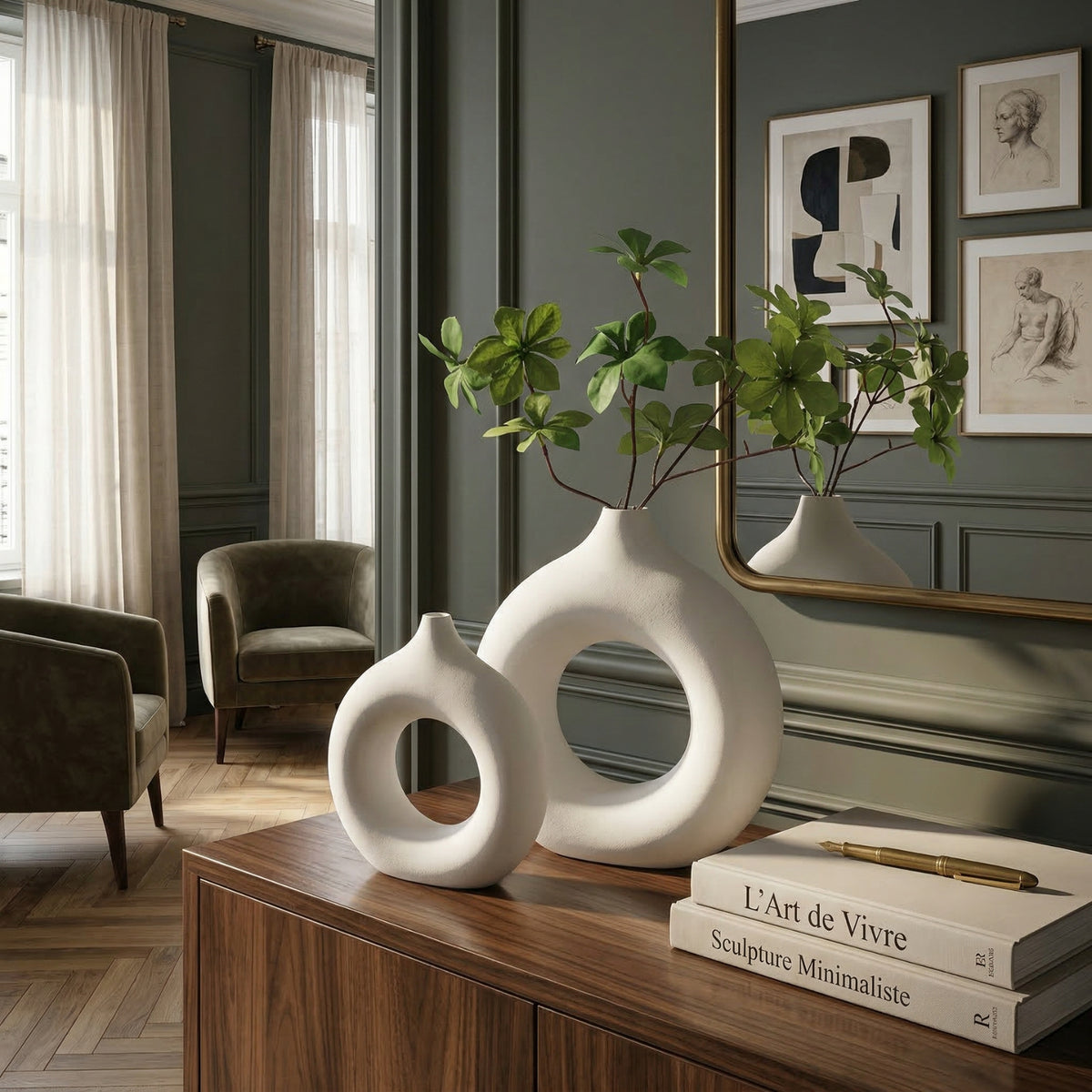 Petit vase déco de table blanc