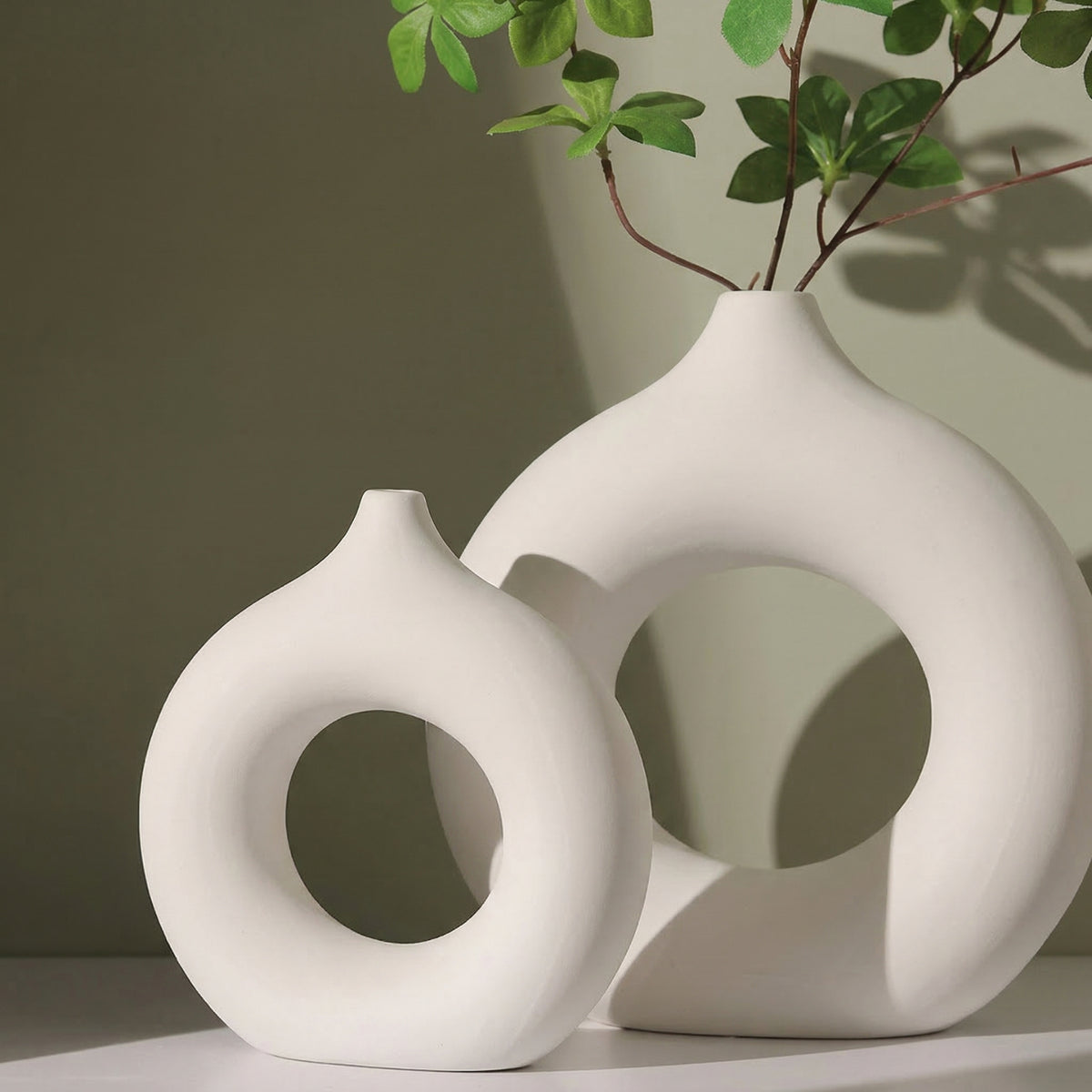 Petit vase déco de table blanc