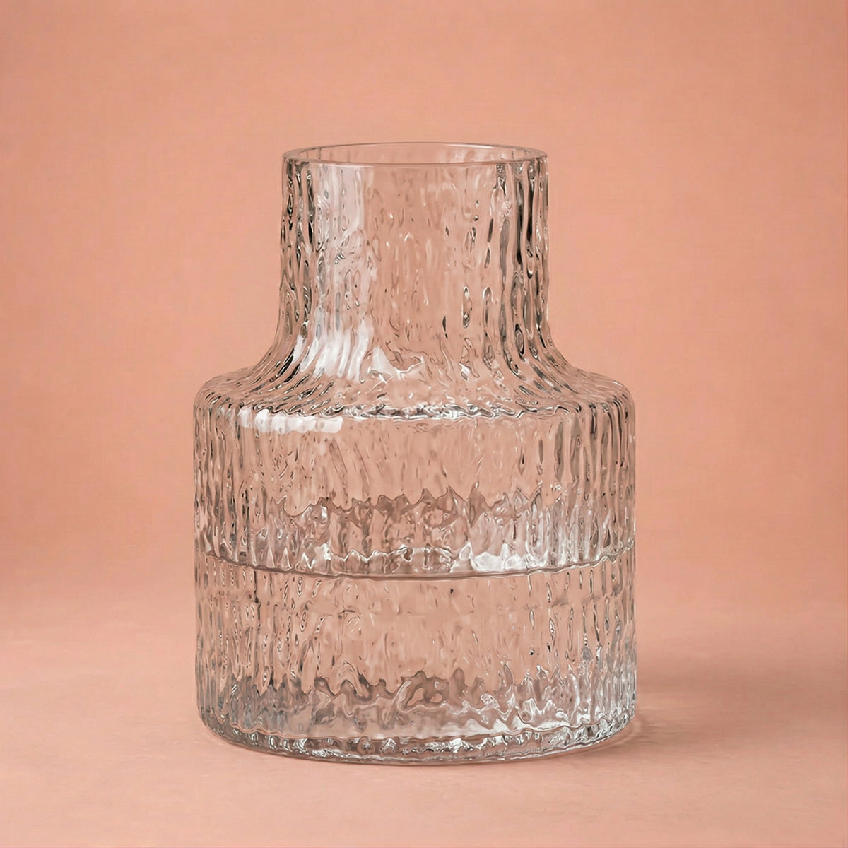 Vase original transparent en verre