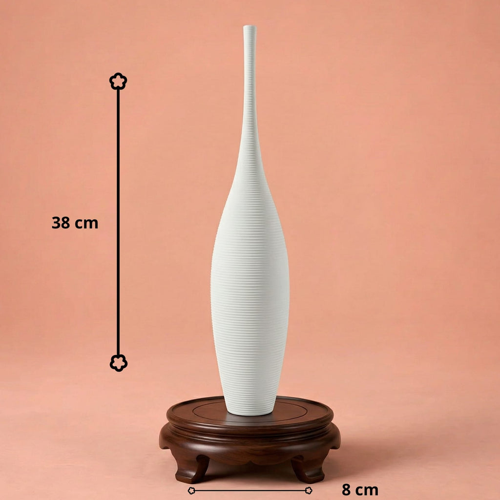 Grand vase blanc design en céramique