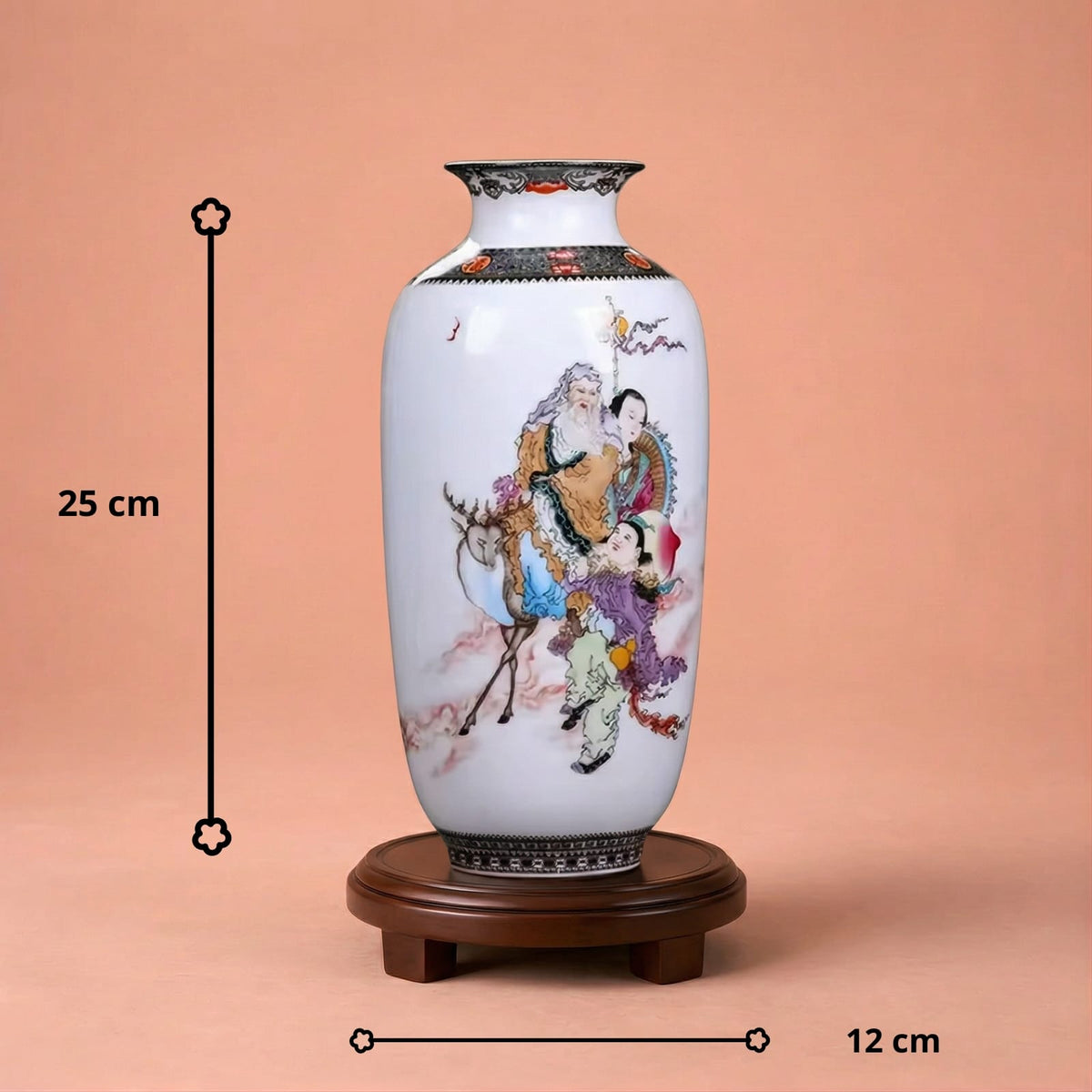 Grand vase en céramique chinois scène figurative