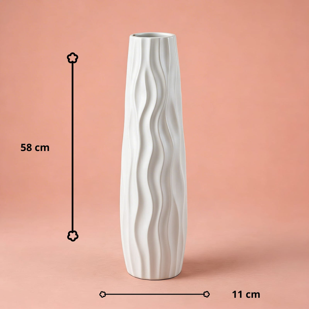 Grand vase en plastique à poser au sol