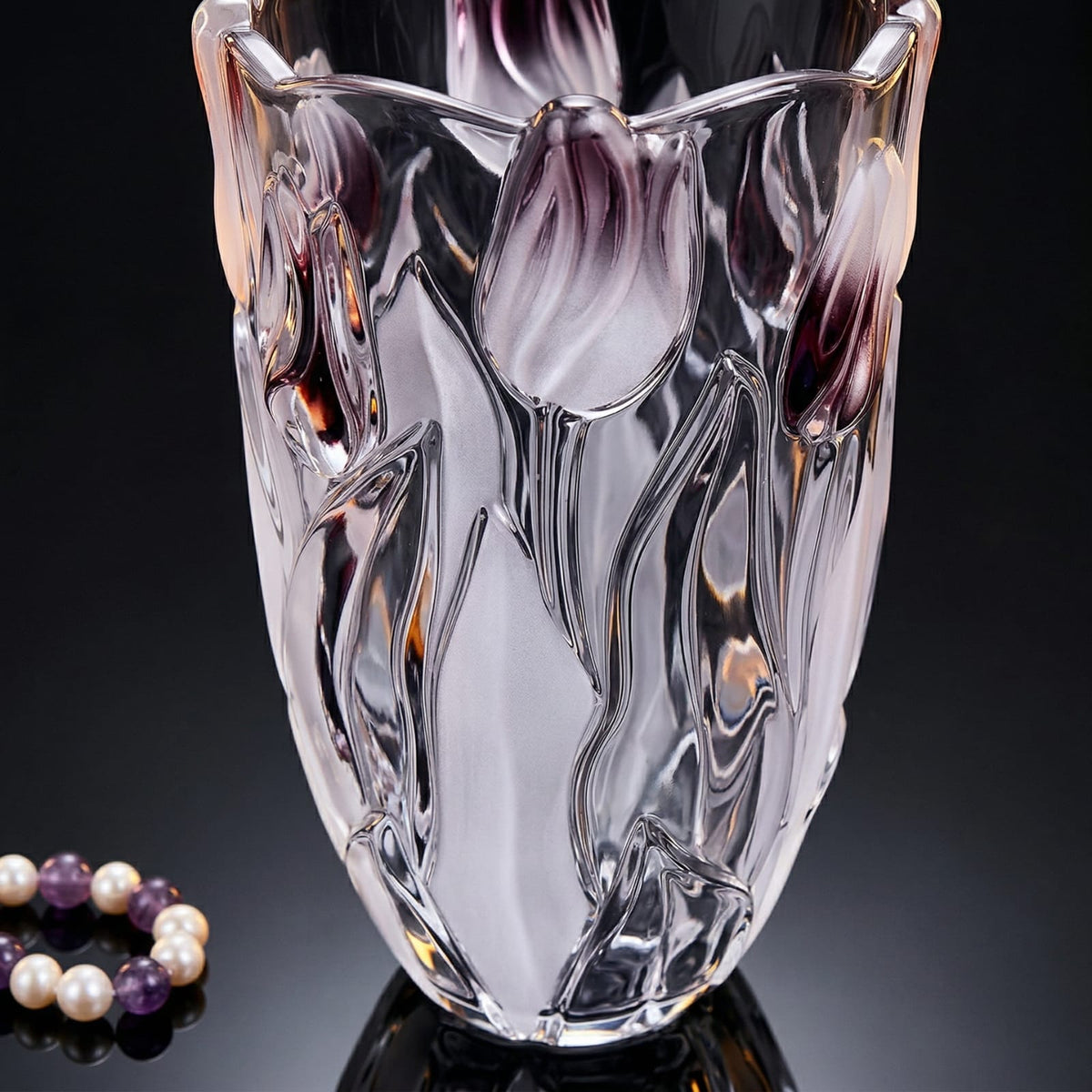 Grand vase en verre de décoration