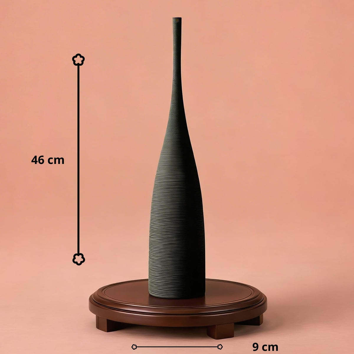Grand vase noir design en céramique