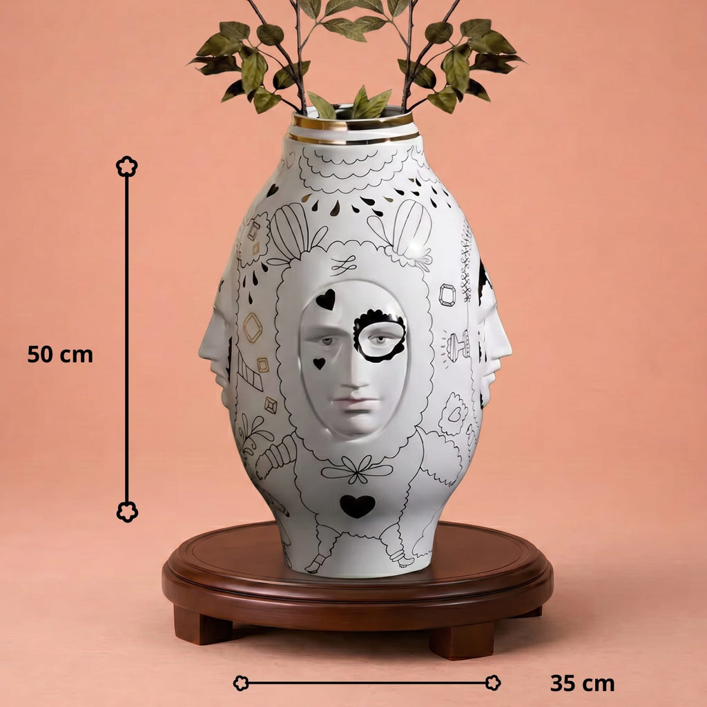 Grand vase visage de décoration intérieur de luxe