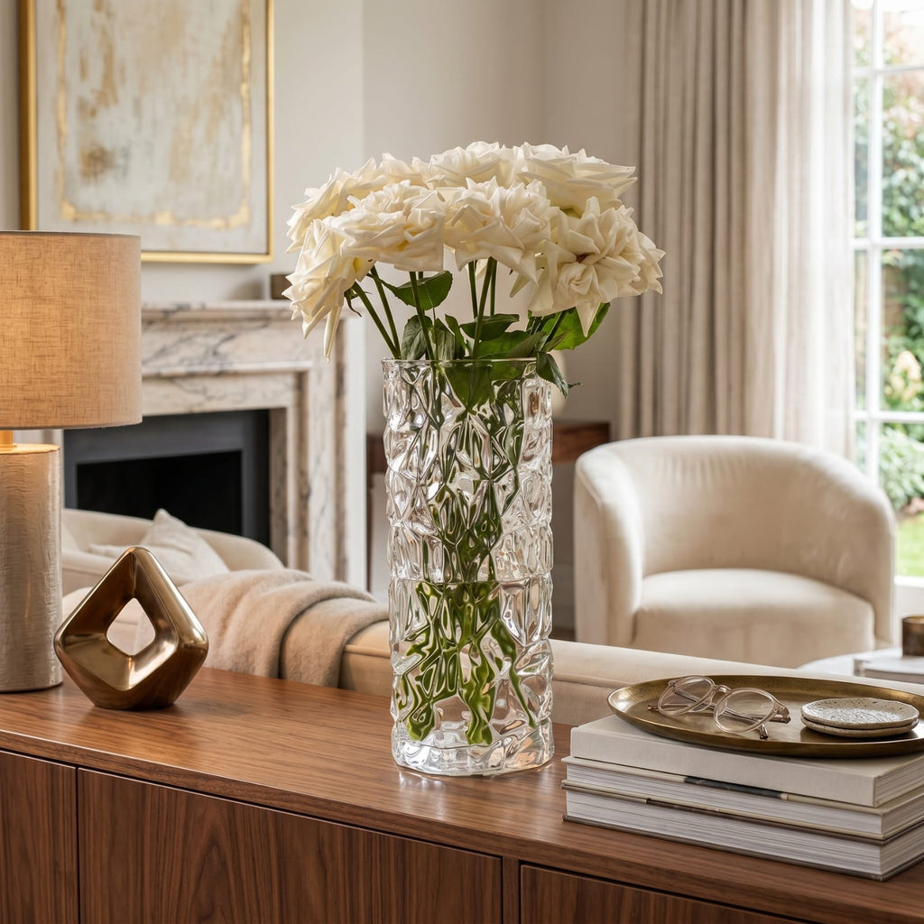 Mini vase en verre transparent motif glacier