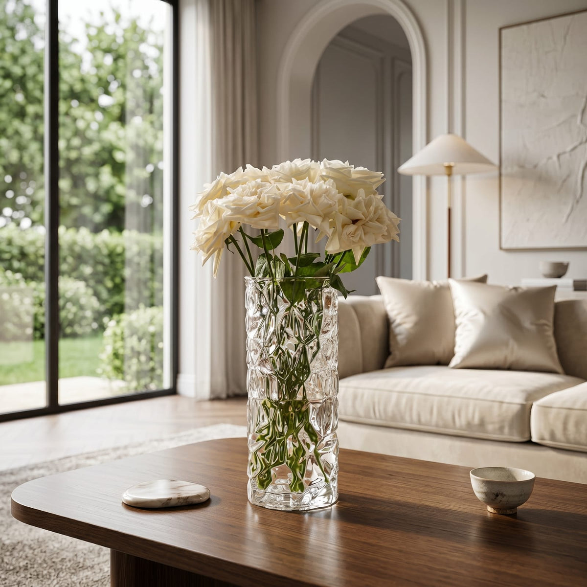 Mini vase en verre transparent motif glacier