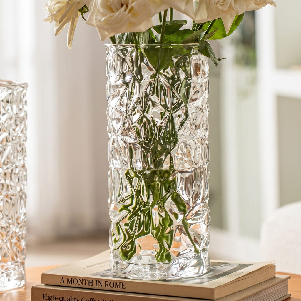 Mini vase en verre transparent motif glacier