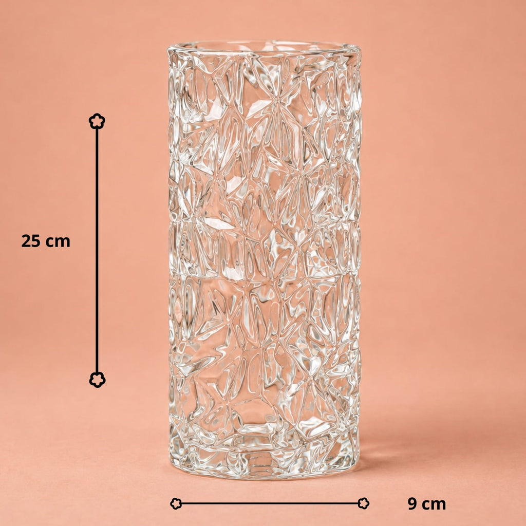 Mini vase en verre transparent motif glacier
