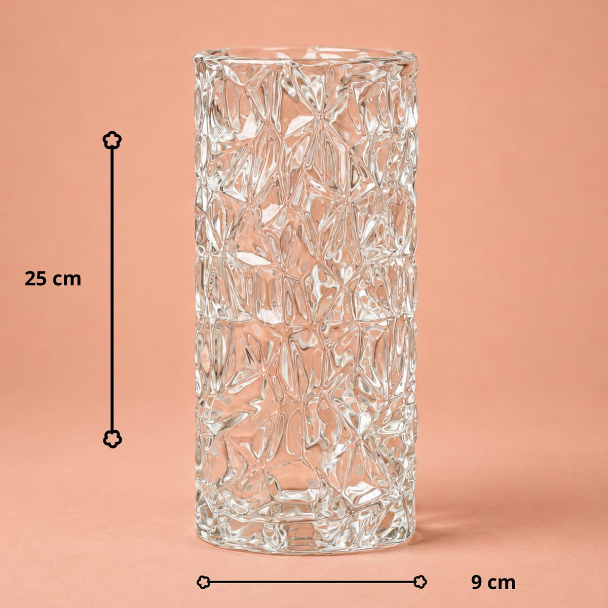Mini vase en verre transparent motif glacier