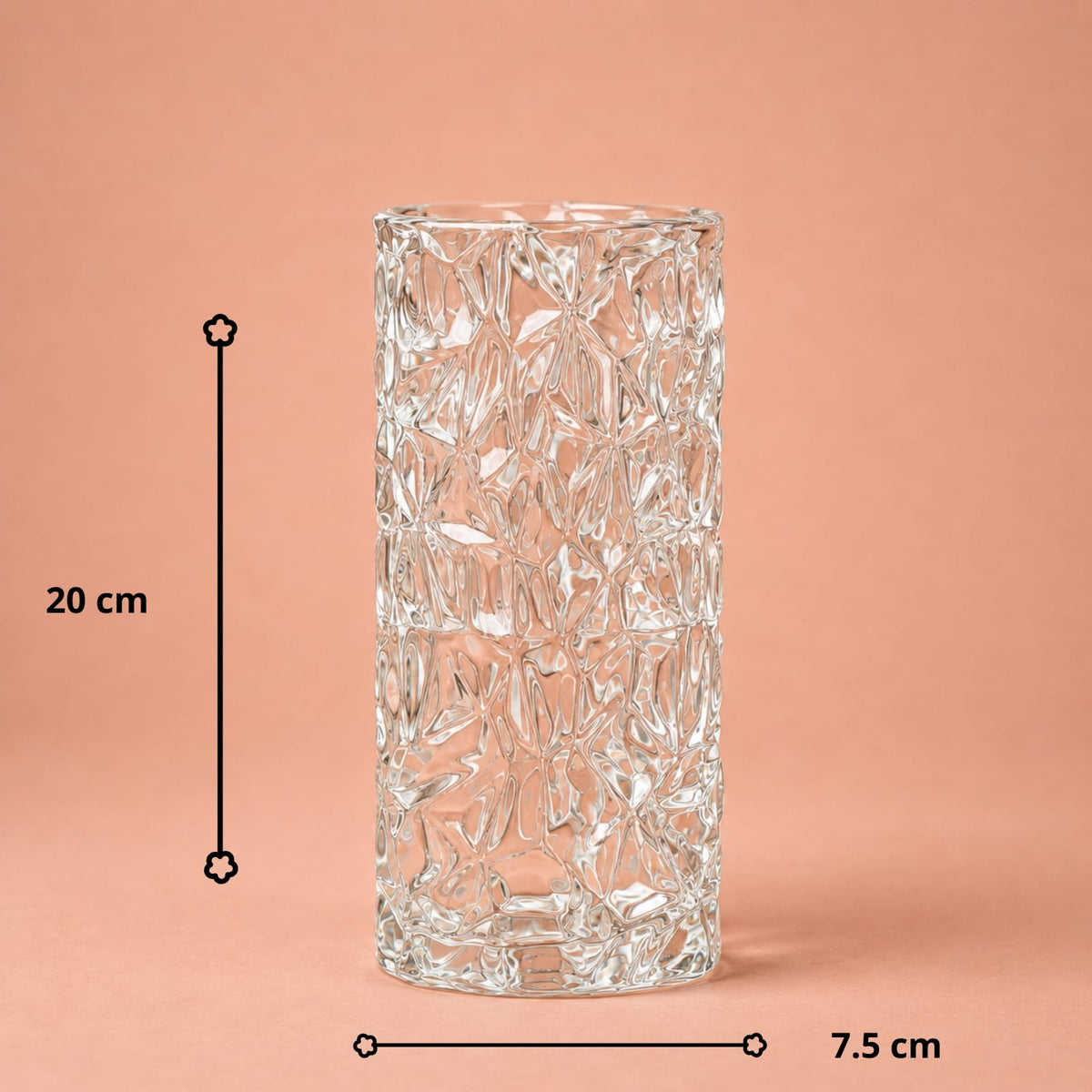 Mini vase en verre transparent motif glacier