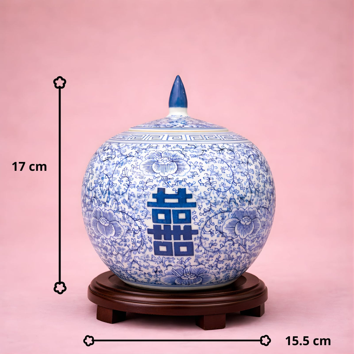 Petit vase chinois bleu en céramique et porcelaine