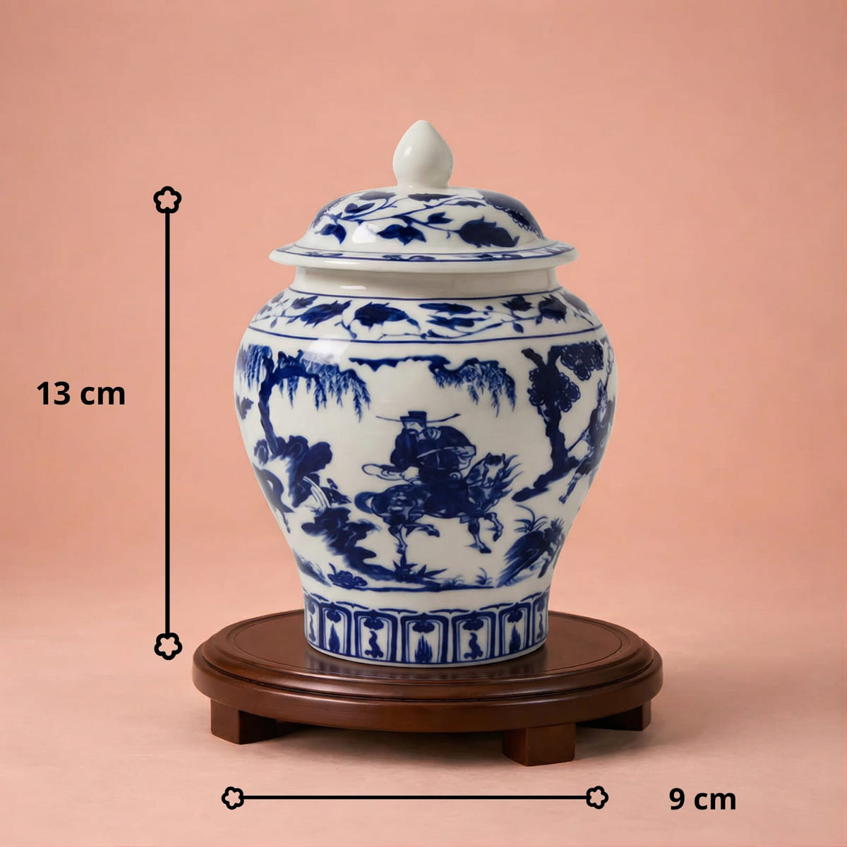Petit vase chinois en céramique bleu et blanc