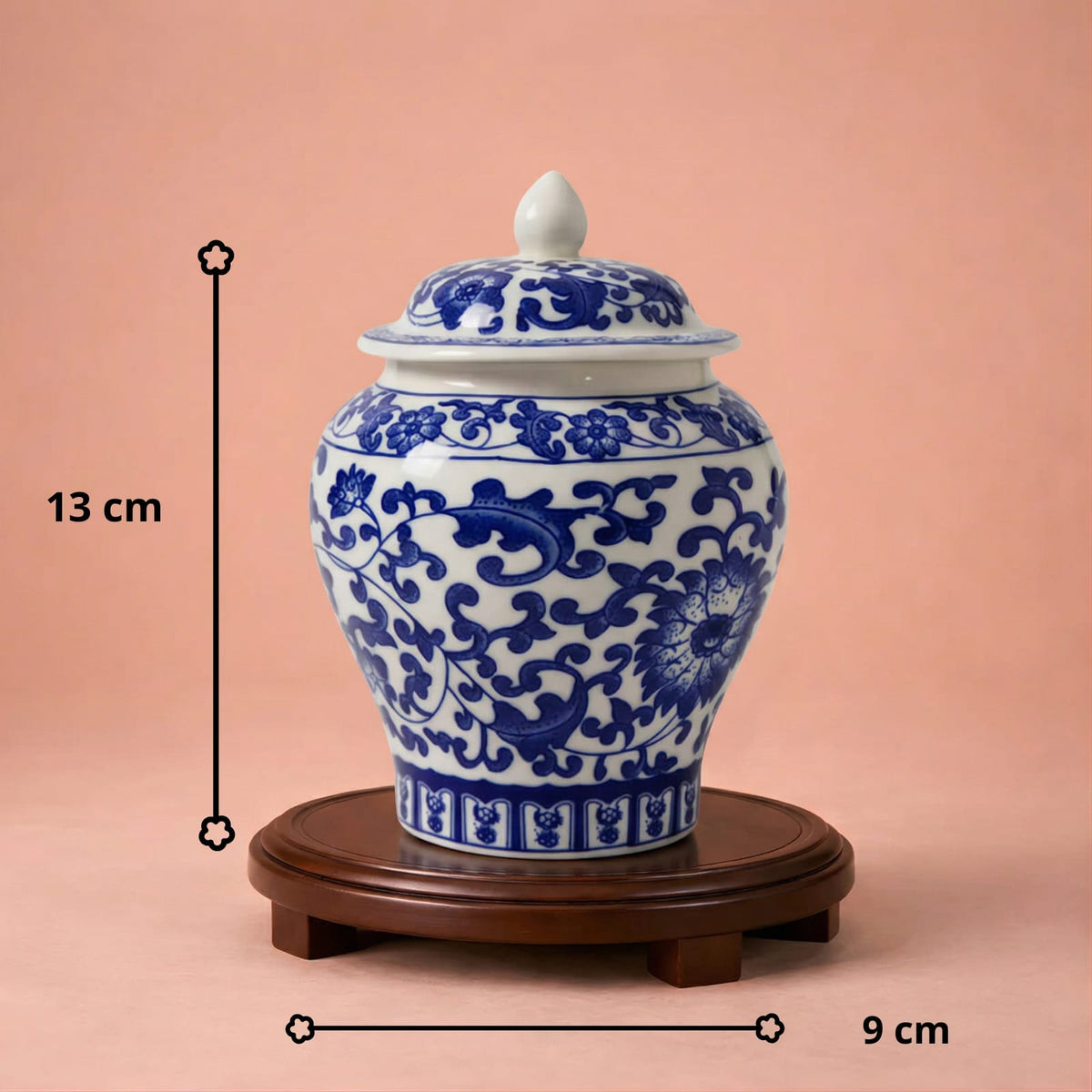 Petit vase chinois en céramique bleu et blanc