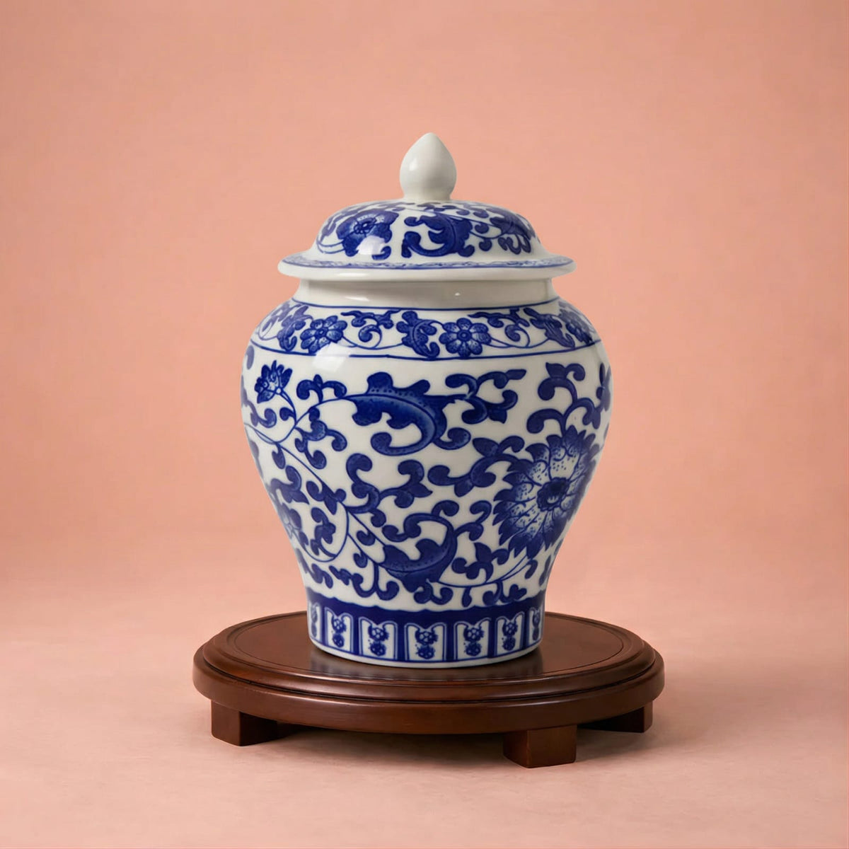 Petit vase chinois en céramique bleu et blanc