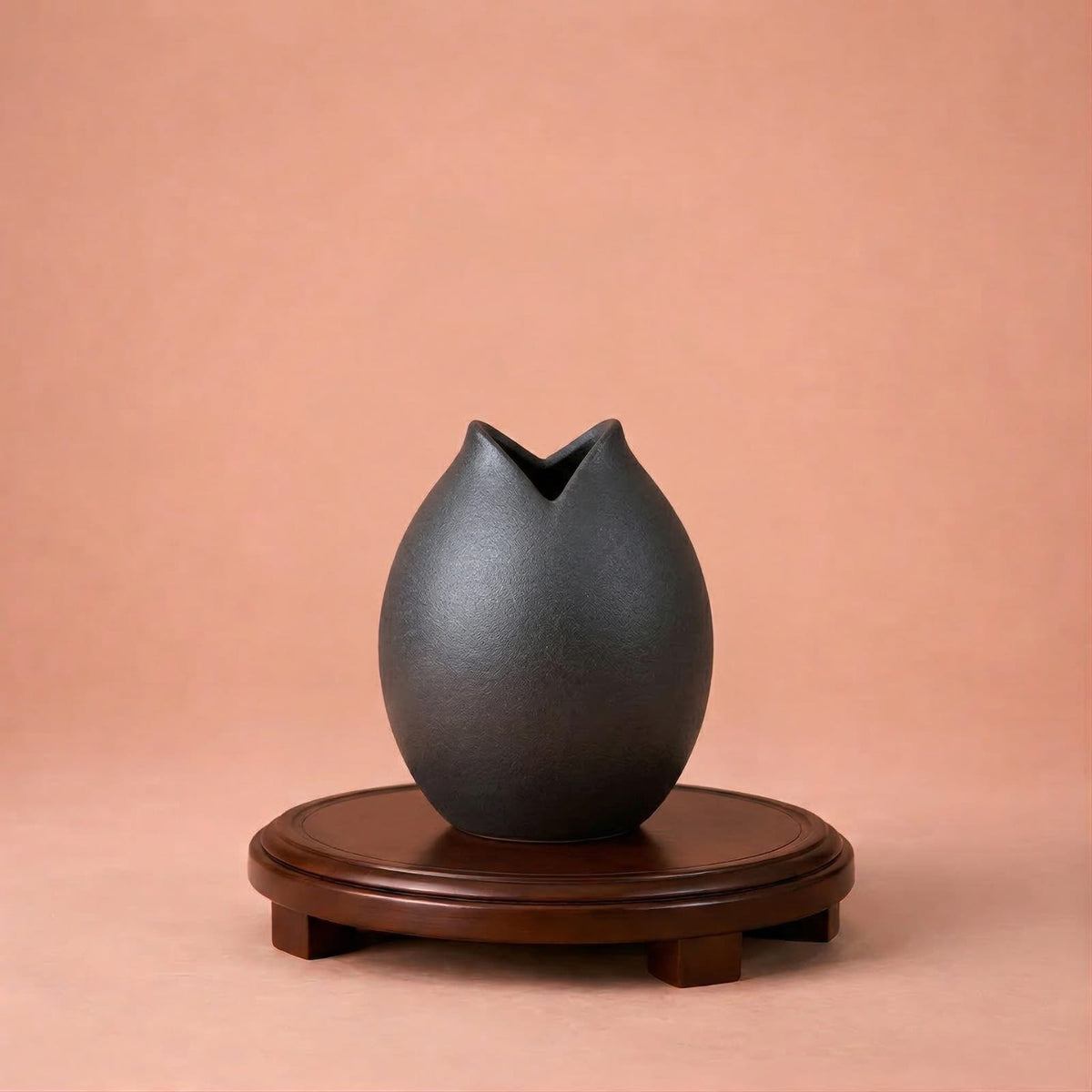 Petit vase de plante noir en céramique