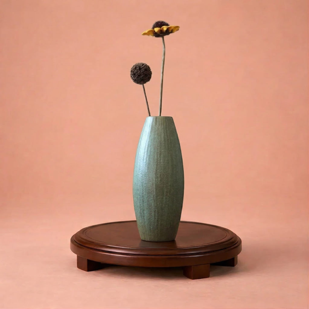 Petit vase de plante vert en céramique