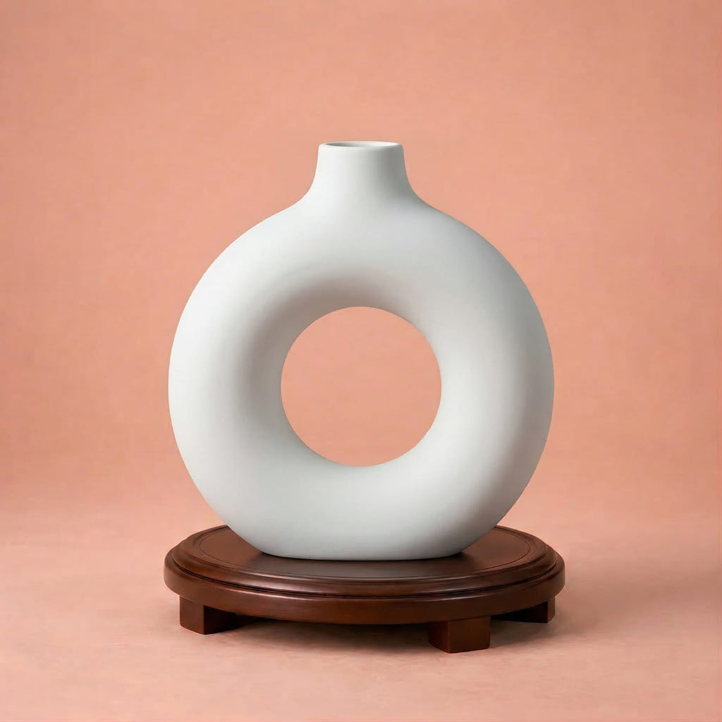 Petit vase déco de table blanc