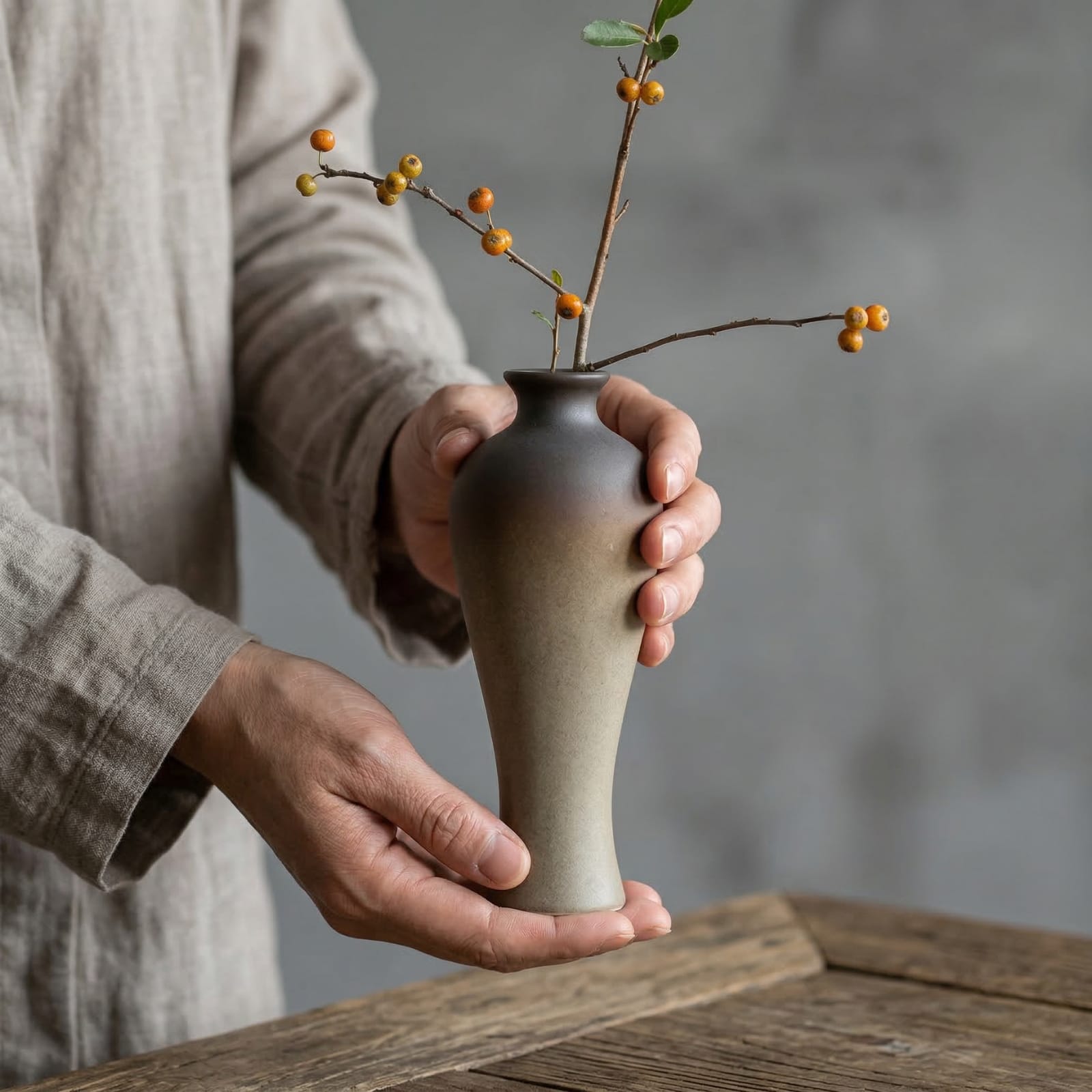 Petit vase décoratif rétro chinois Image