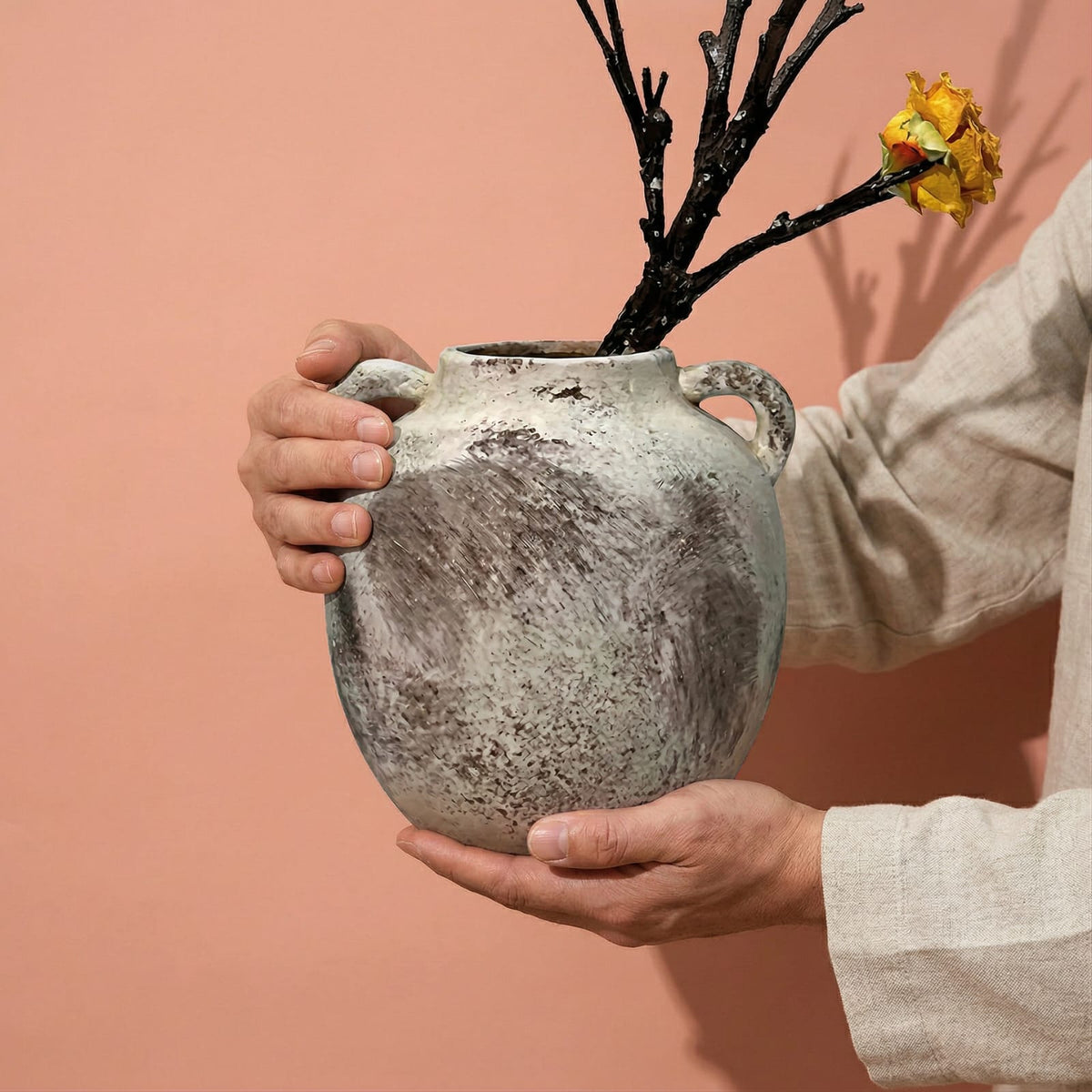 Petit vase en céramique rétro Wabi Sabi