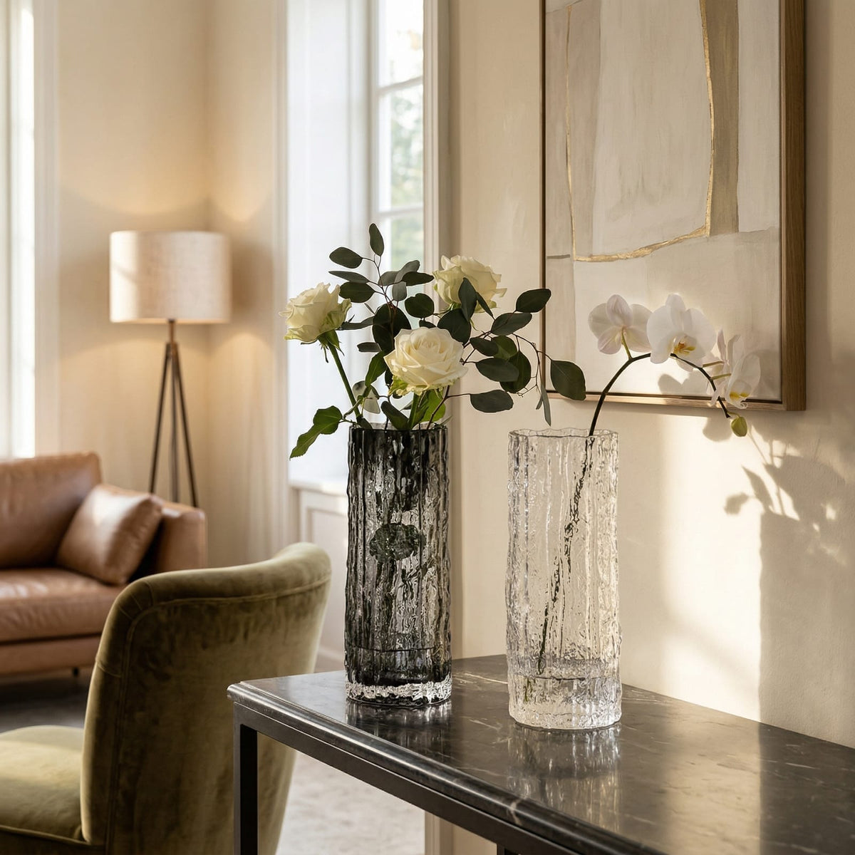 Petit vase en verre transparent