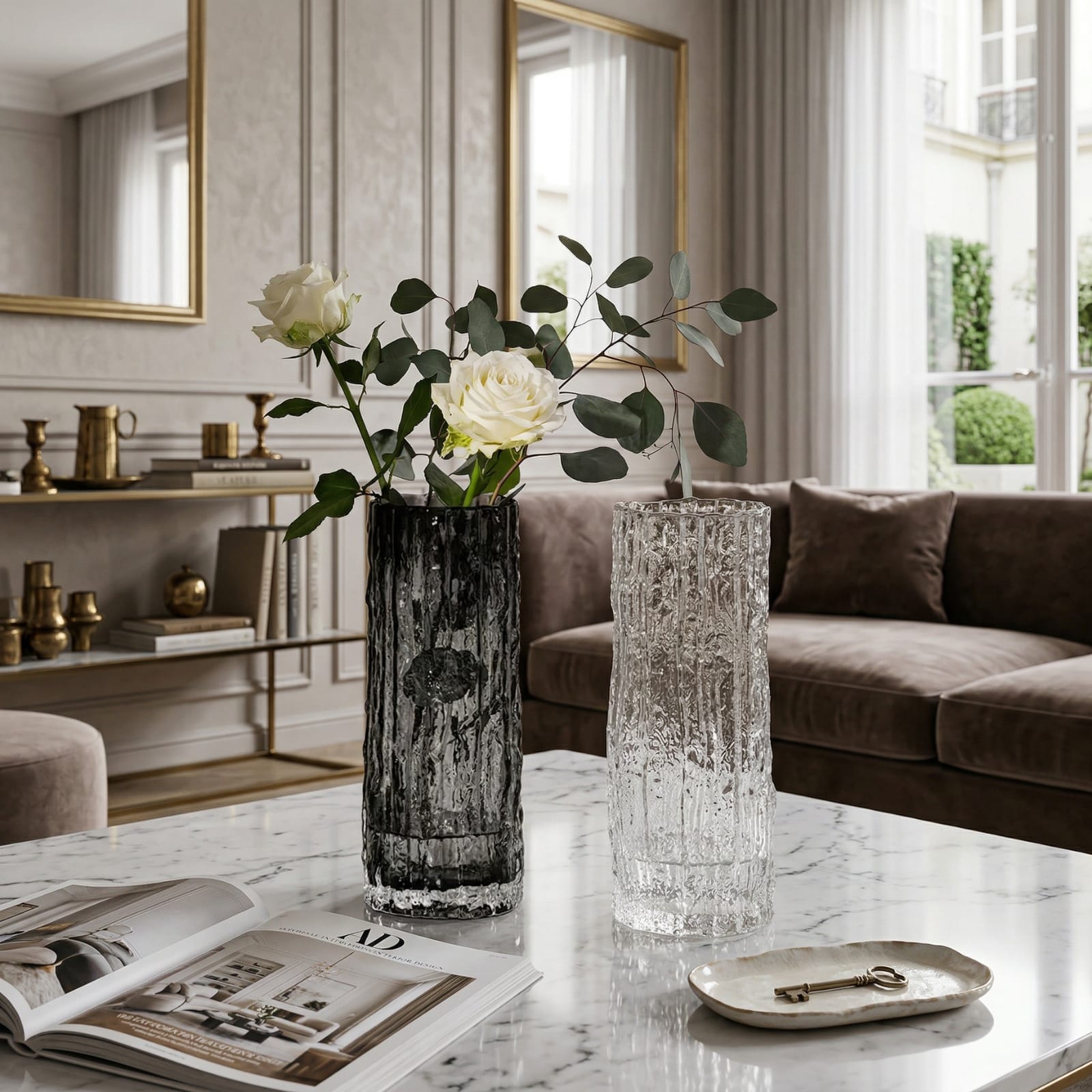Petit vase en verre transparent Image