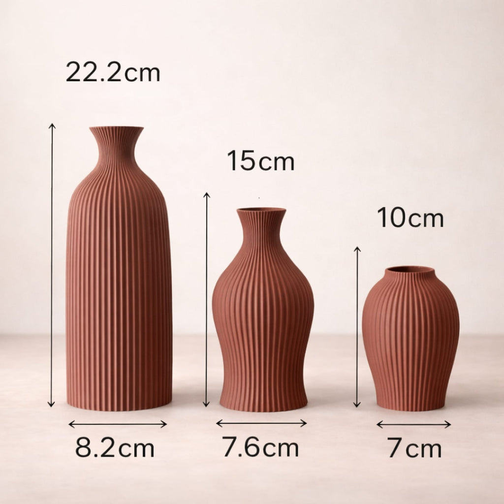 Trio de vases design en plastique