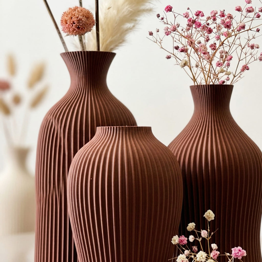 Trio de vases design en plastique