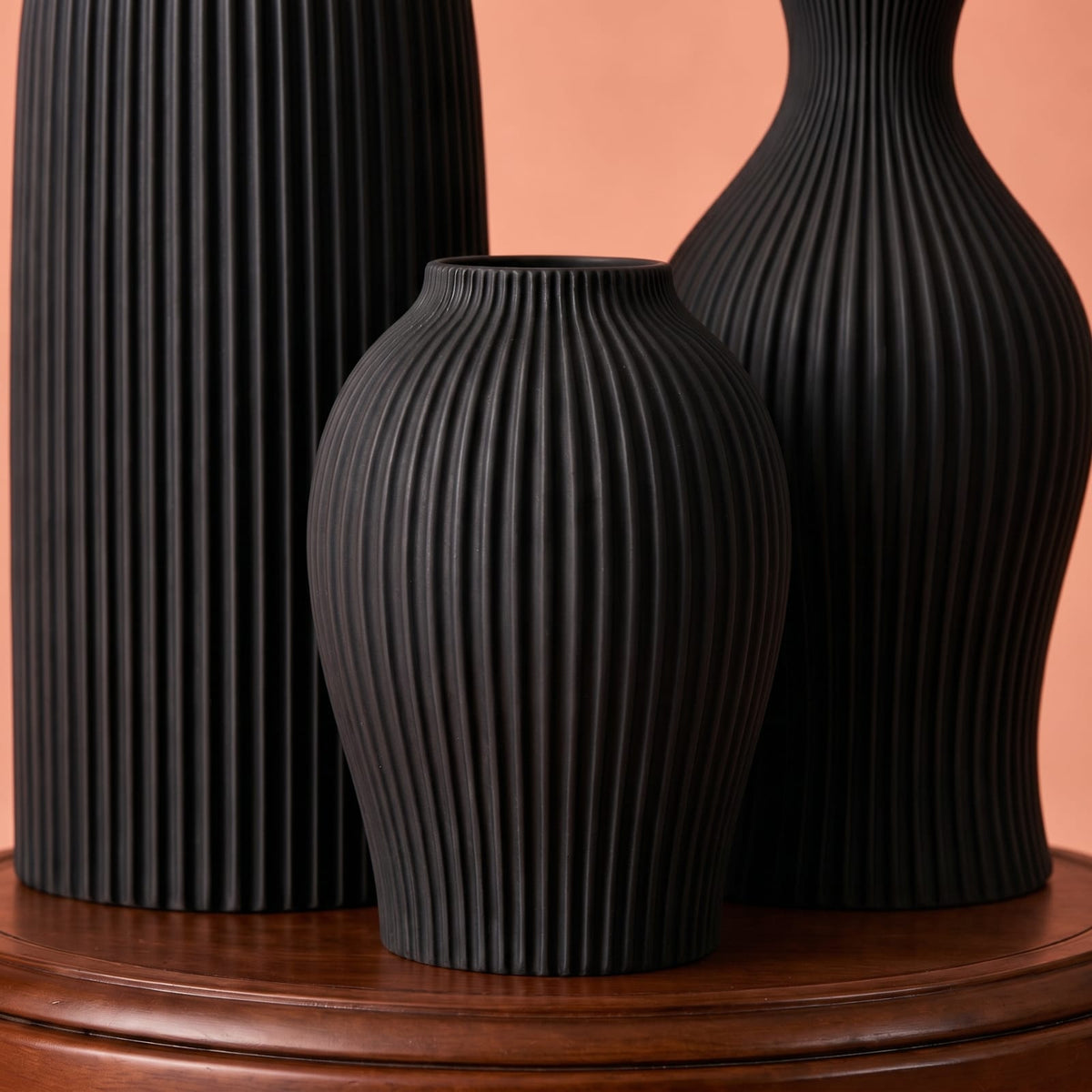 Trio de vases design texturés