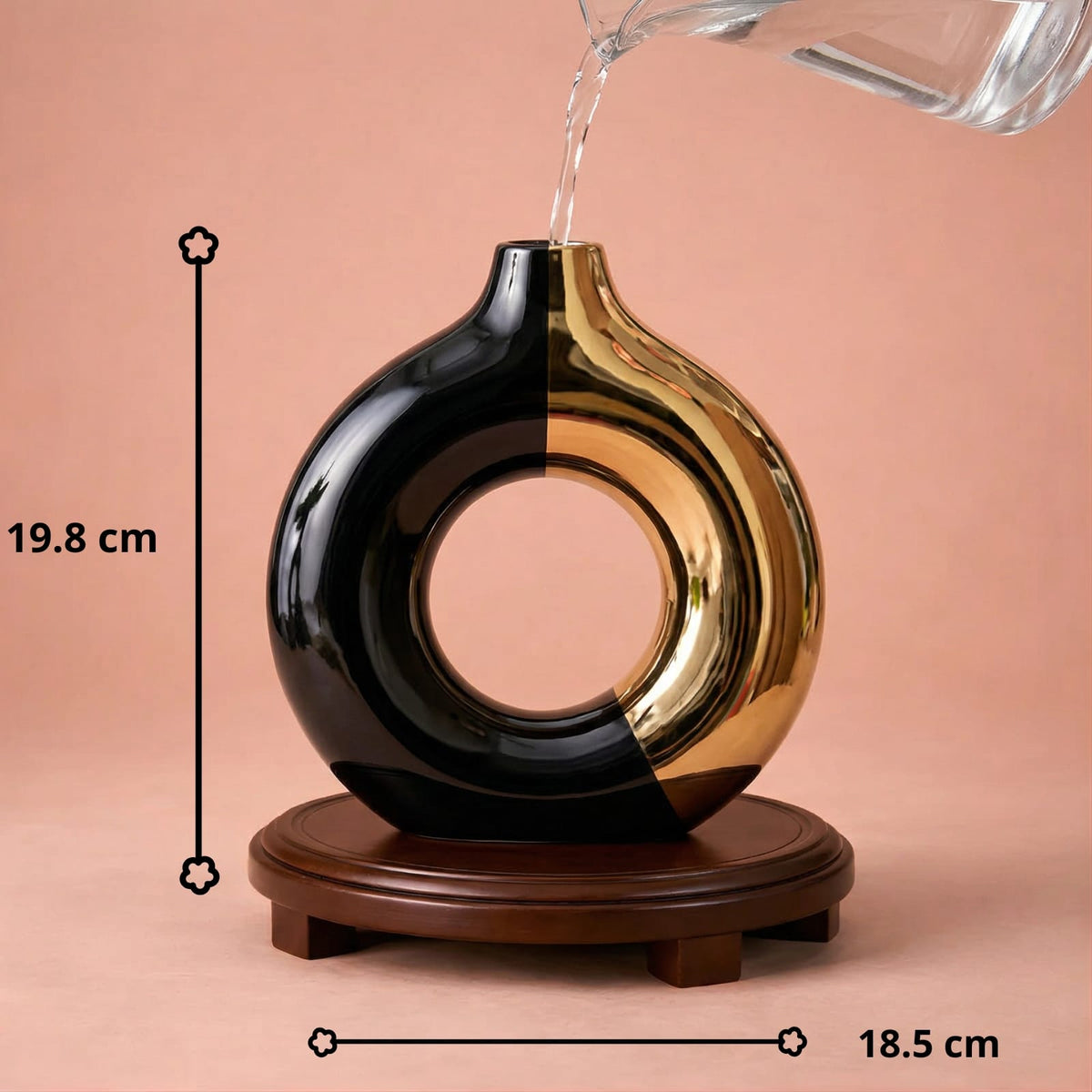 Vase à fleurs en céramique de luxe | Design nordique doré