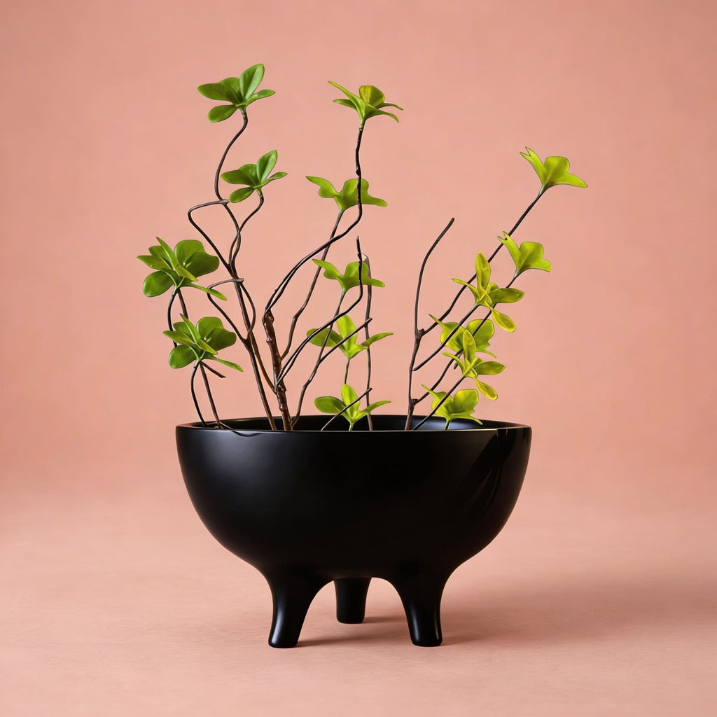Vase à fleurs en céramique tripode | Pot décoratif moderne