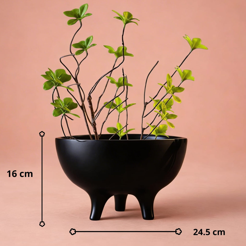 Vase à fleurs en céramique tripode | Pot décoratif moderne