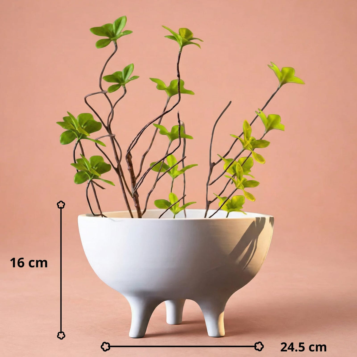 Vase à fleurs en céramique tripode | Pot décoratif moderne