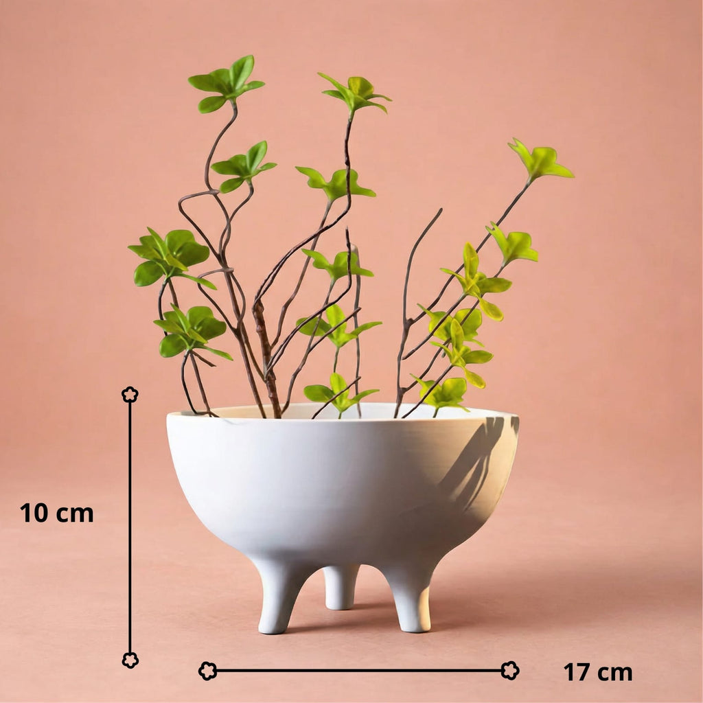 Vase à fleurs en céramique tripode | Pot décoratif moderne