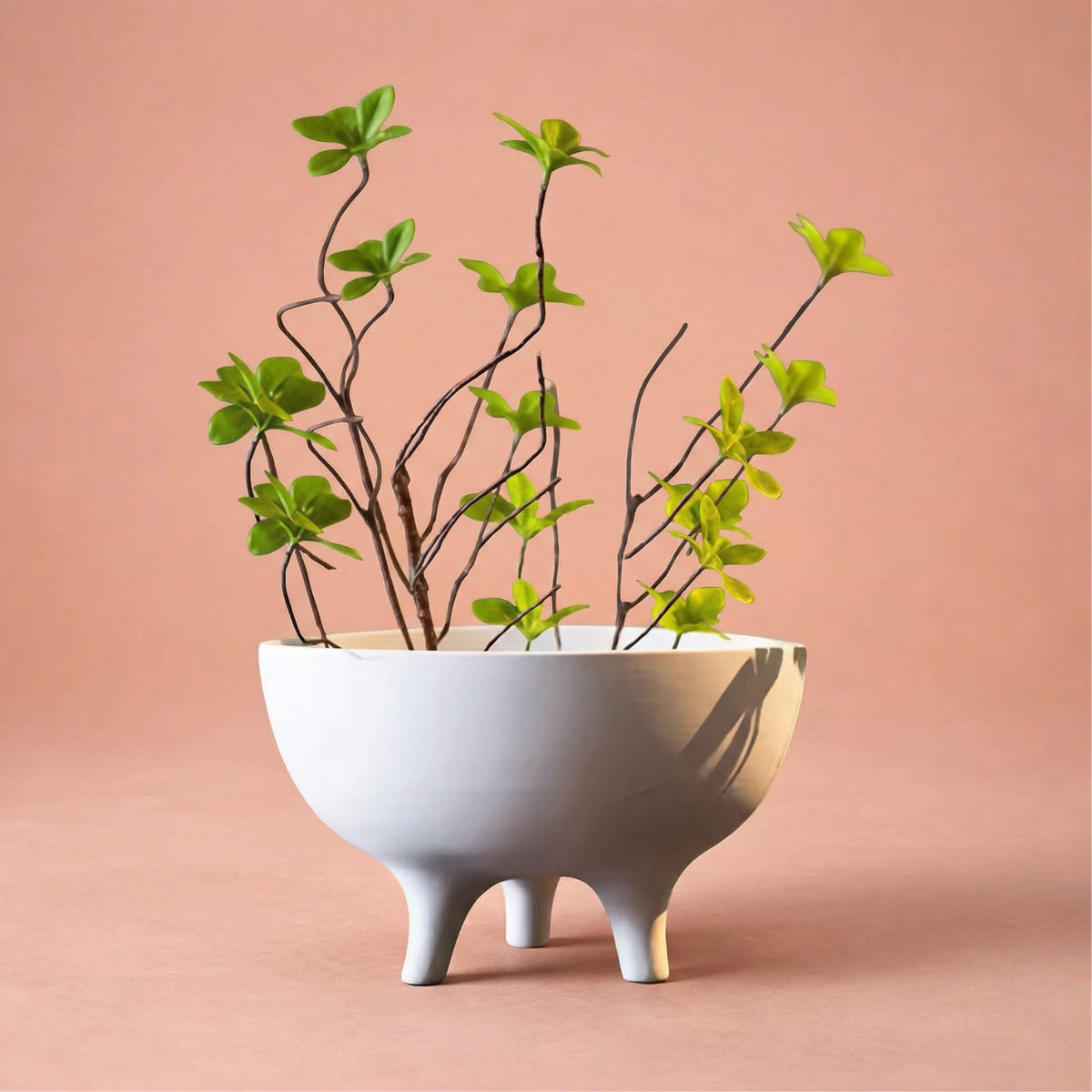 Vase à fleurs en céramique tripode | Pot décoratif moderne