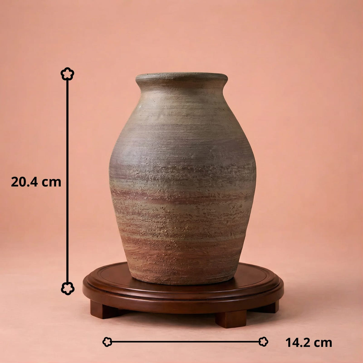 Vase ancien en céramique vintage | Style artisanal rustique