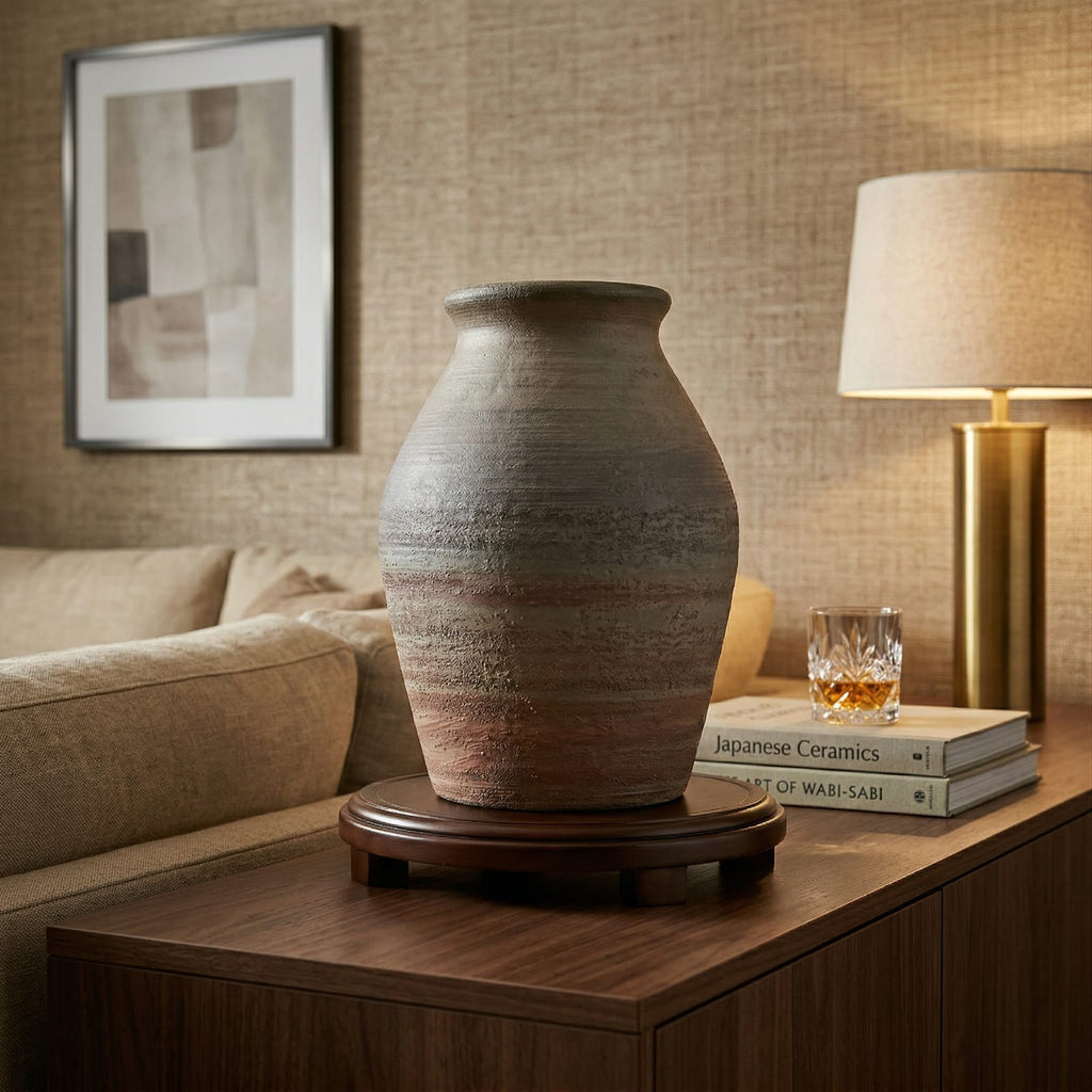 Vase ancien en céramique vintage | Style artisanal rustique