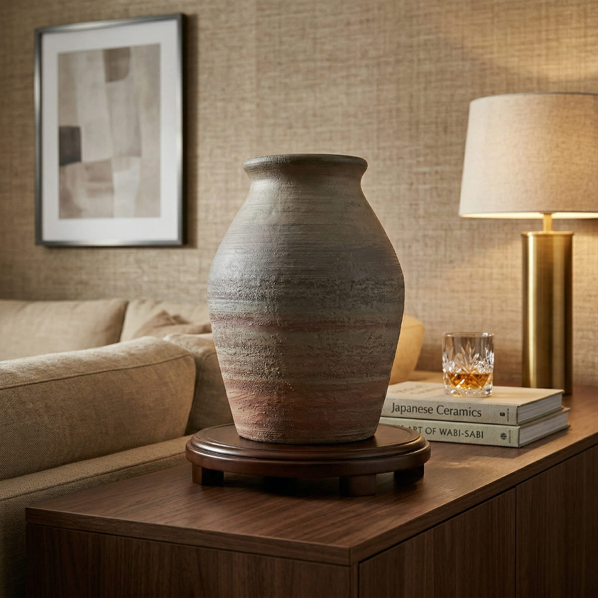 Vase ancien en céramique vintage | Style artisanal rustique