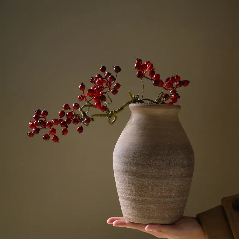 Vase ancien en céramique vintage | Style artisanal rustique