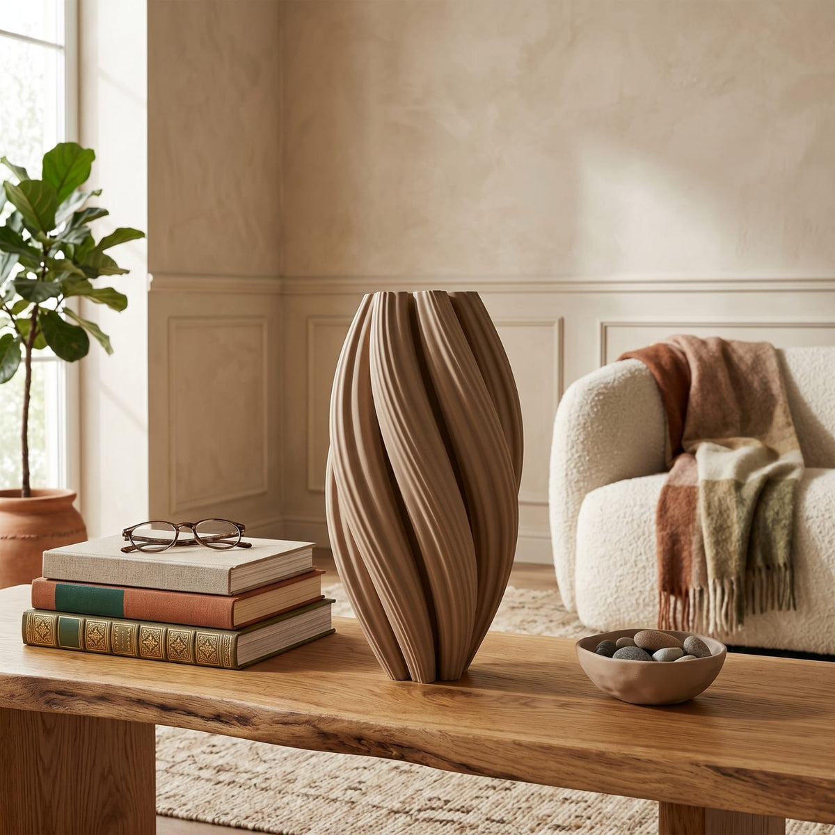 Vase Beige Wabi-Sabi Ondulé | La Galerie du Vase