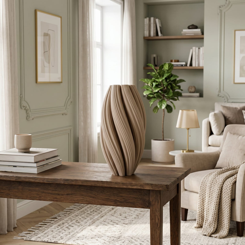 Vase Beige Wabi-Sabi Ondulé | La Galerie du Vase