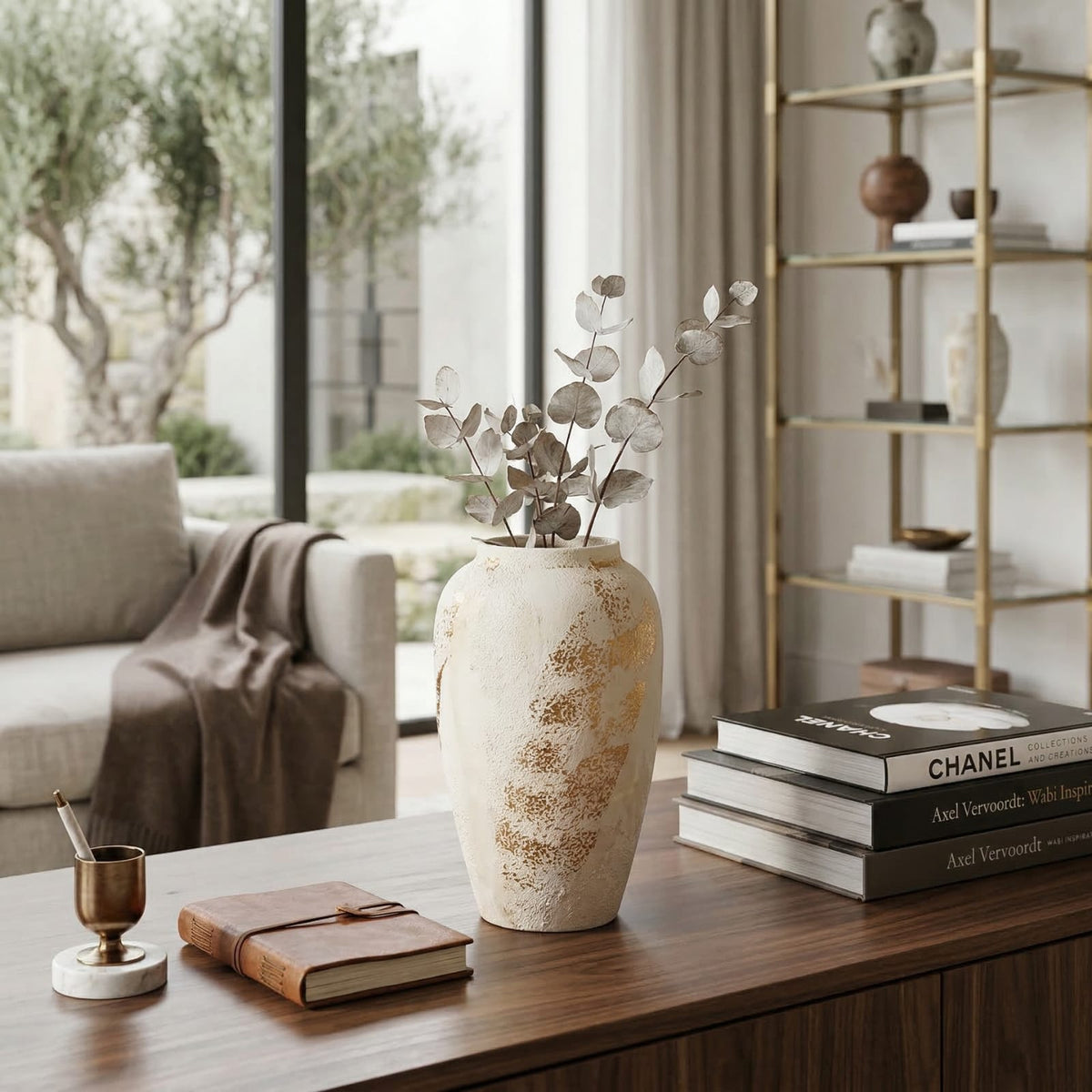 Vase blanc design en céramique